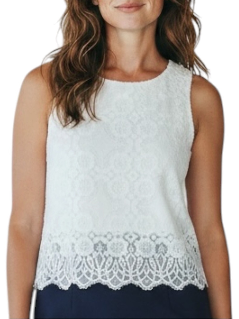 CHICO’s Boho White Lace Tank Top | Crochet Lace Size 1 (6/8) — SO PRETTY!!!
